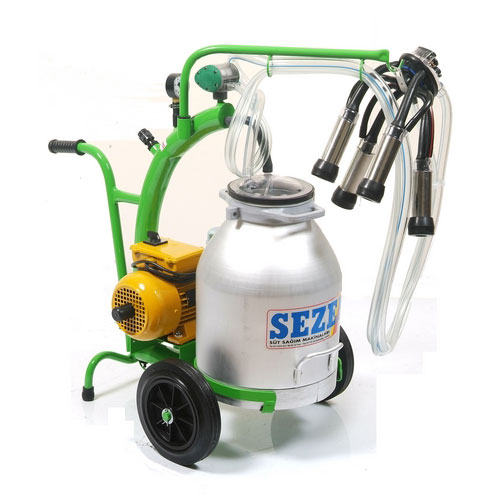 SEZER ELMAS 1 Seyyar Süt Sağım Makinesi – Aluminyum Güğümlü